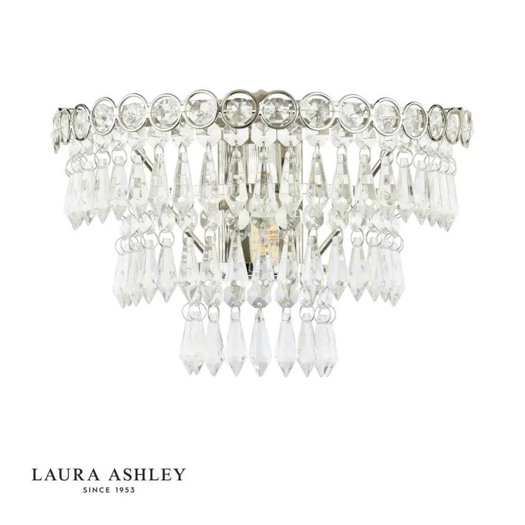 Enid Faceted Glass & Polished Nickel Wall Light