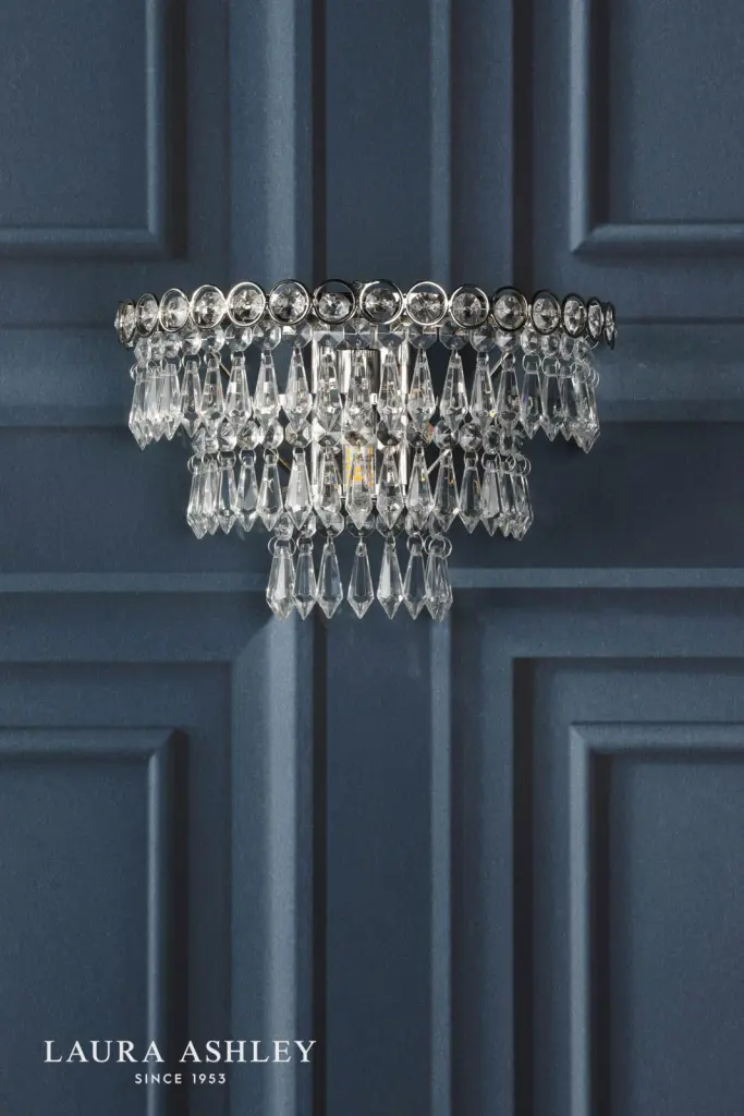 Enid Faceted Glass & Polished Nickel Wall Light