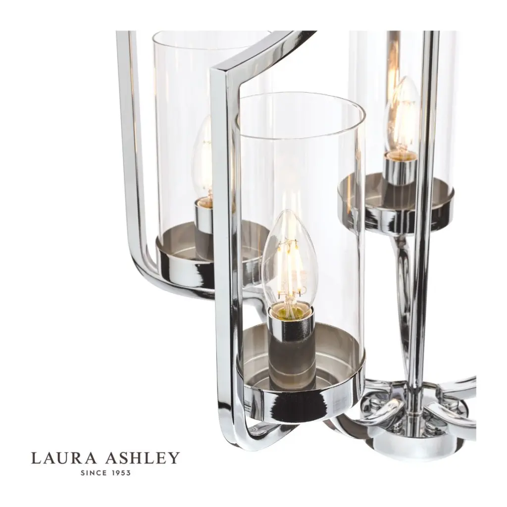 Joseph Polished Chrome & Glass 5 Light Chandelier
