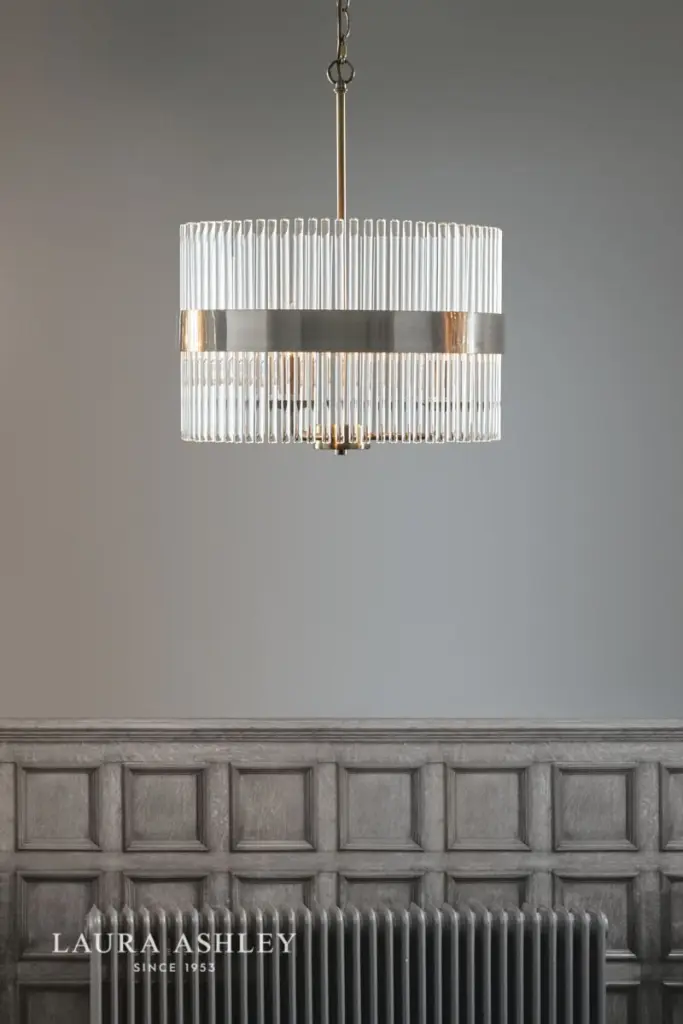 Alexa 3 Light Polished Nickel Pendant with Glass Rods
