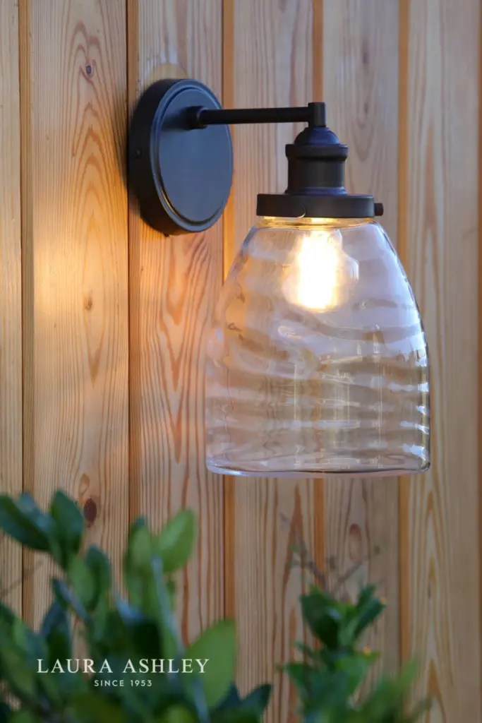 Ainsworth Matt Grey & Glass Outdoor Wall Light IP44