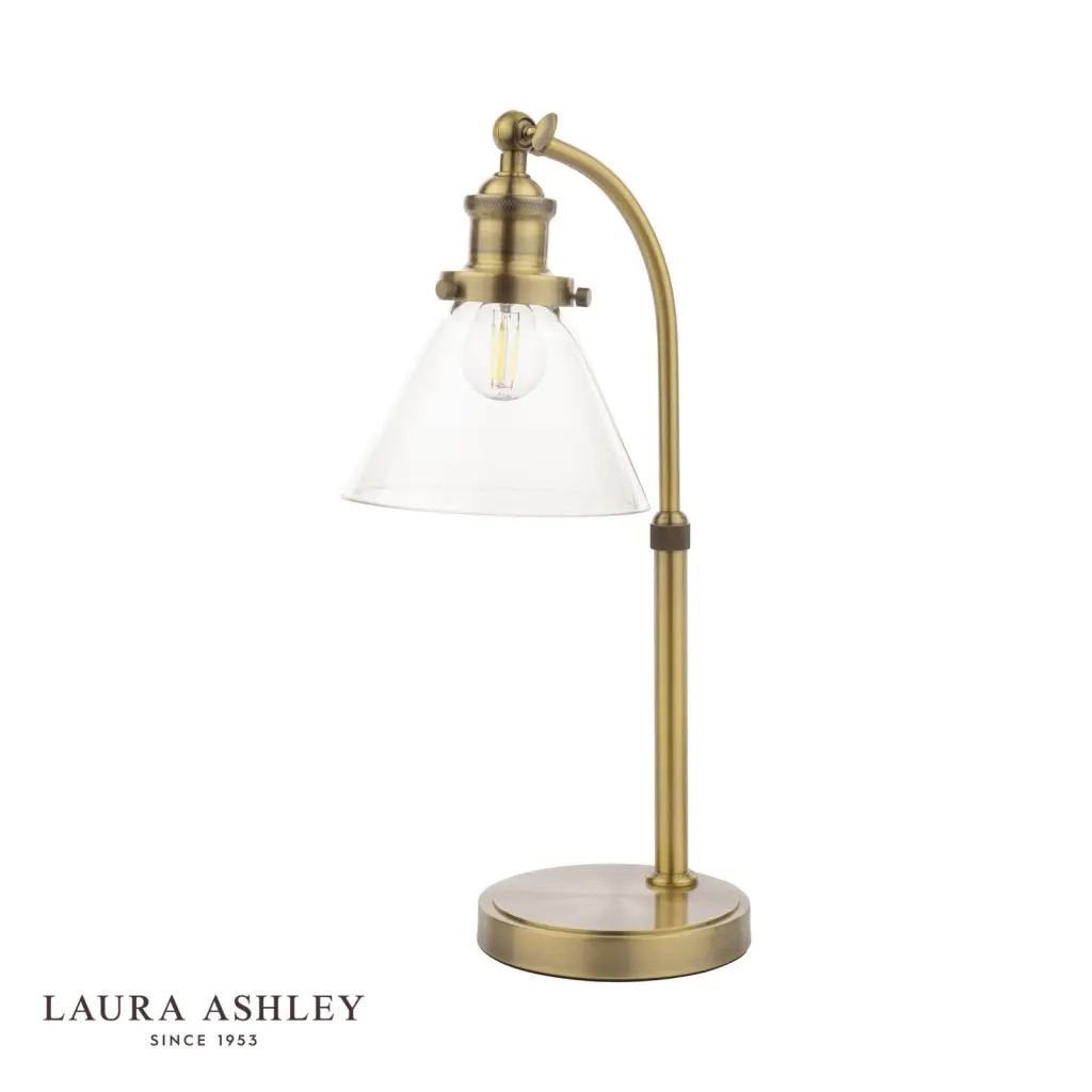 Isaac Antique Brass & Glass Table Lamp