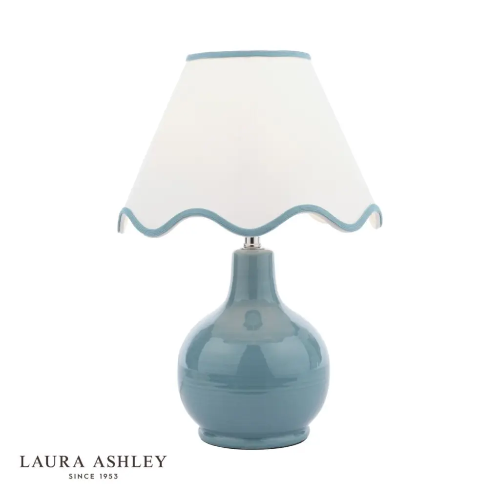 Bramhope Blue Table Lamp C/W Shade