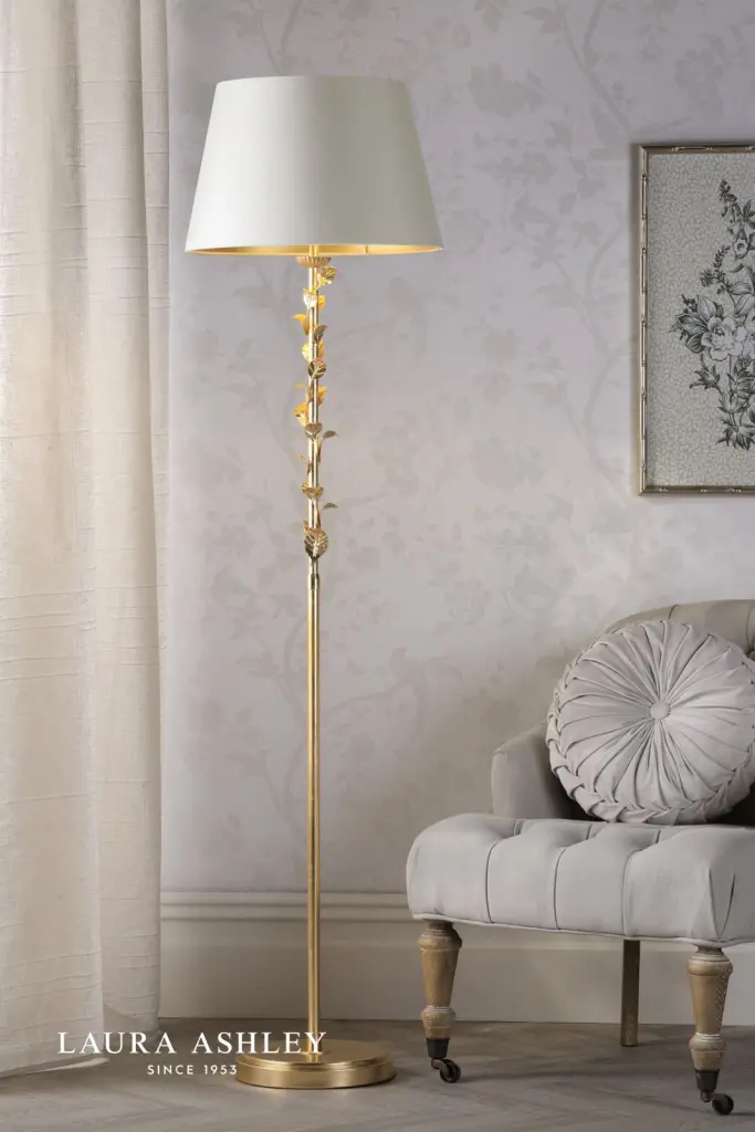Halton Gold Leaf Floor Lamp C/W Shade