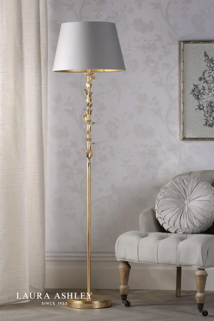 Halton Gold Leaf Floor Lamp C/W Shade