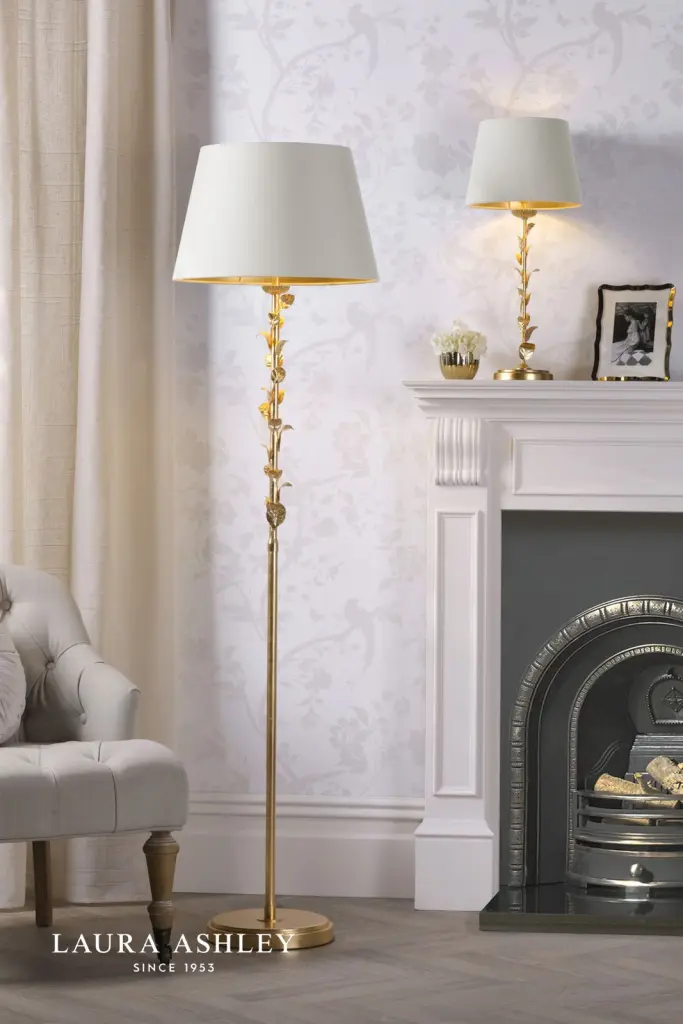 Halton Gold Leaf Floor Lamp C/W Shade