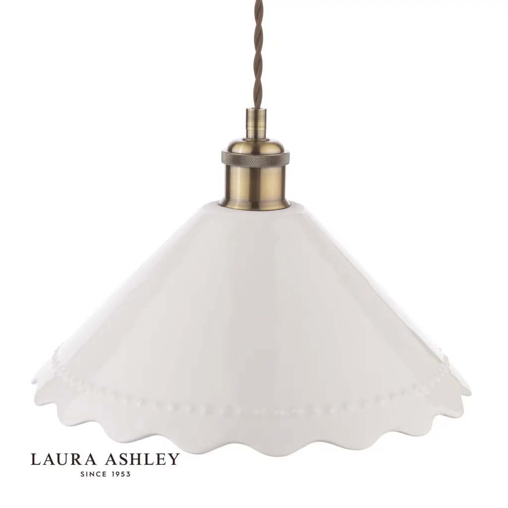 Daws White Ceramic & Brass Single Pendant