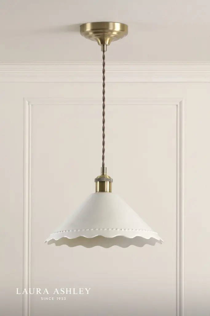 Daws White Ceramic & Brass Single Pendant