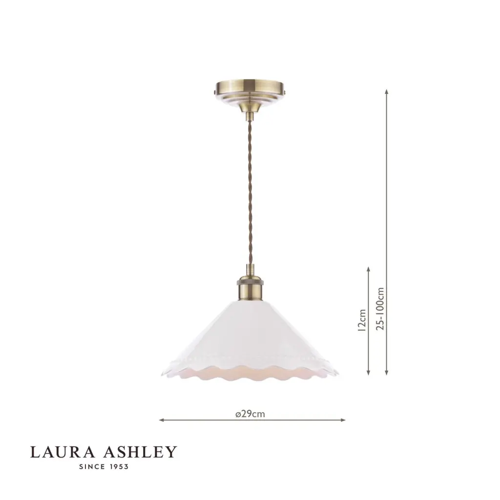 Daws White Ceramic & Brass Single Pendant