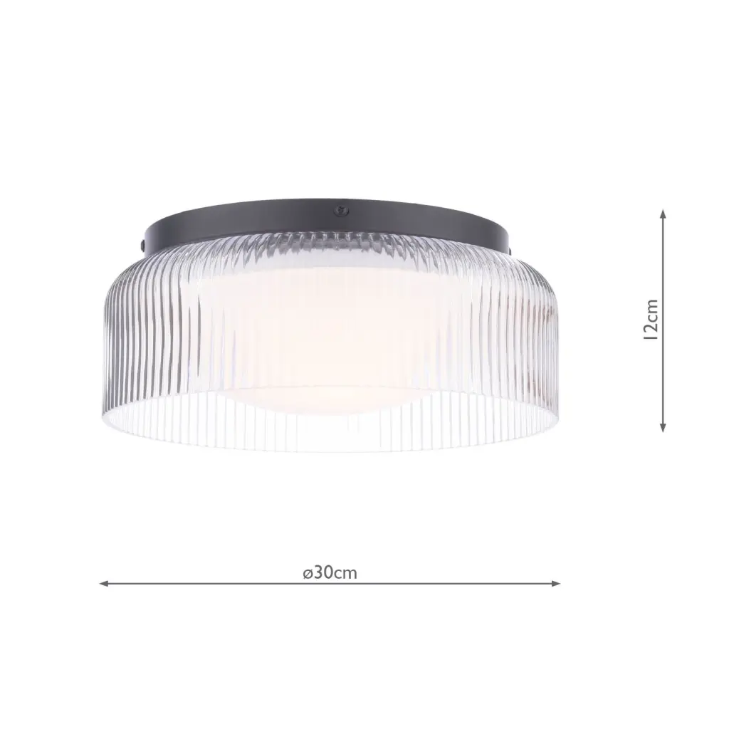 Clarissa Matt Black Flush Fitting IP44