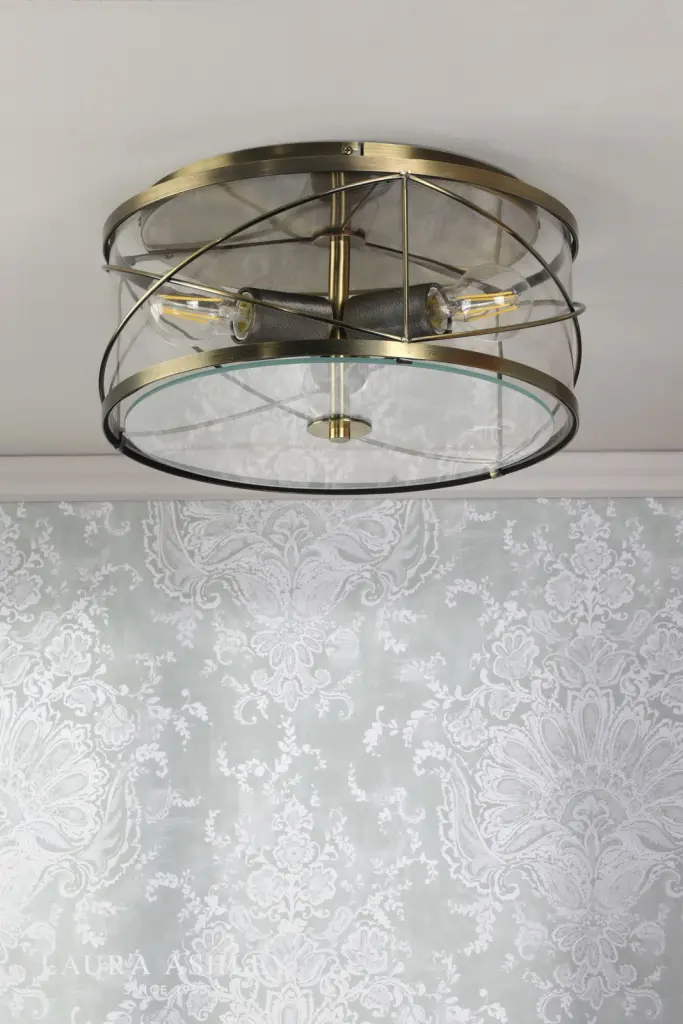 Beckworth 3 Light Semi Flush Fitting in Antique Brass