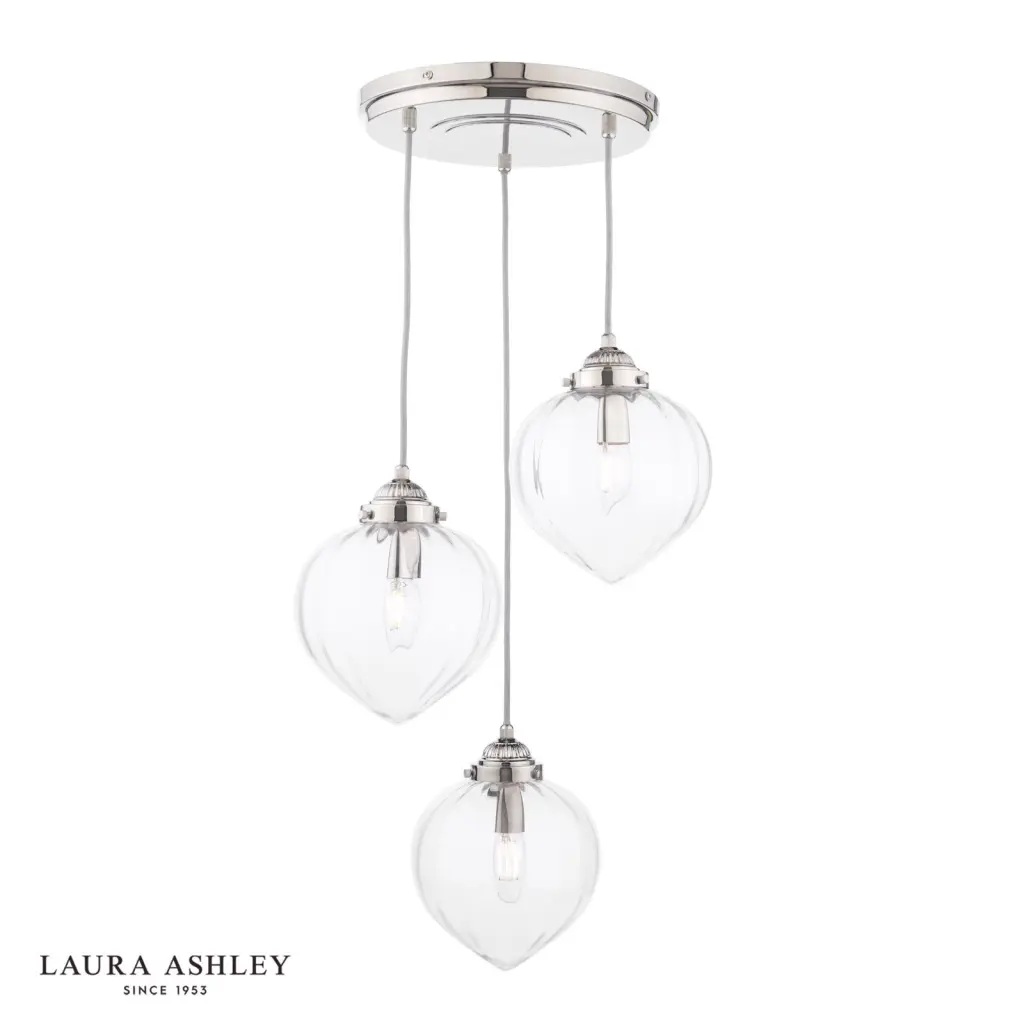 Whitham 3 Light Polished Nickel Cluster Pendant