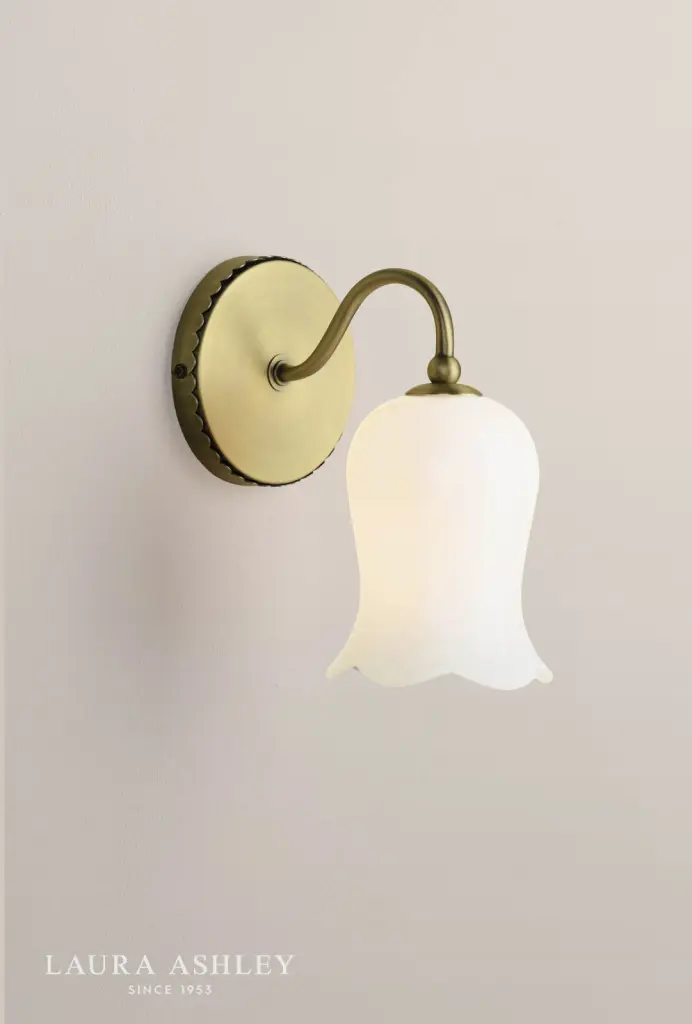 Lidsell Antique Brass Wall Fitting with Opal Glass
