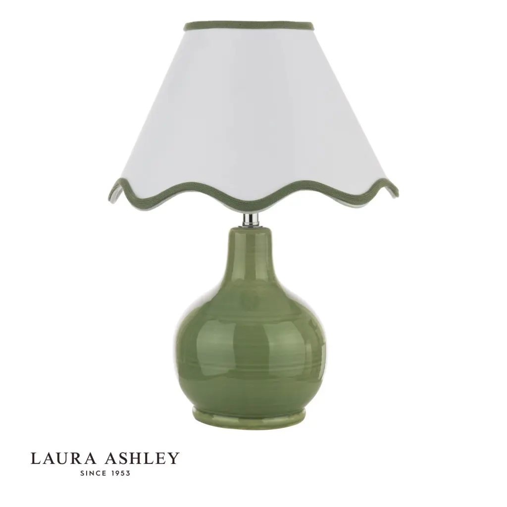 Bramhope Green Ceramic Table Lamp C/W Shade
