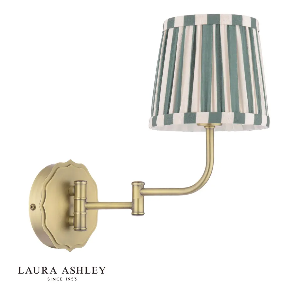Denwick Antique Brass Wall Light C/W Green Shade