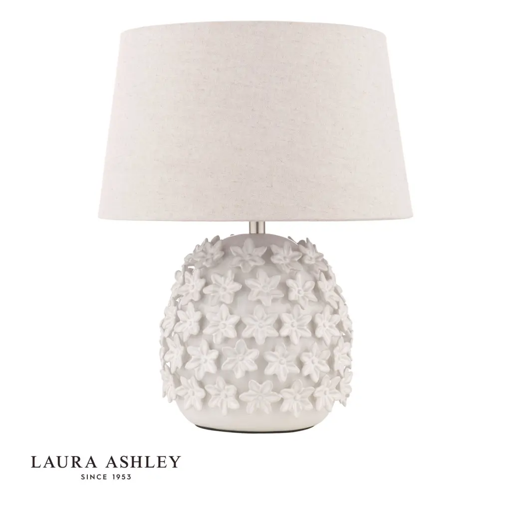 Ingham White Ceramic Table Lamp C/W Shade
