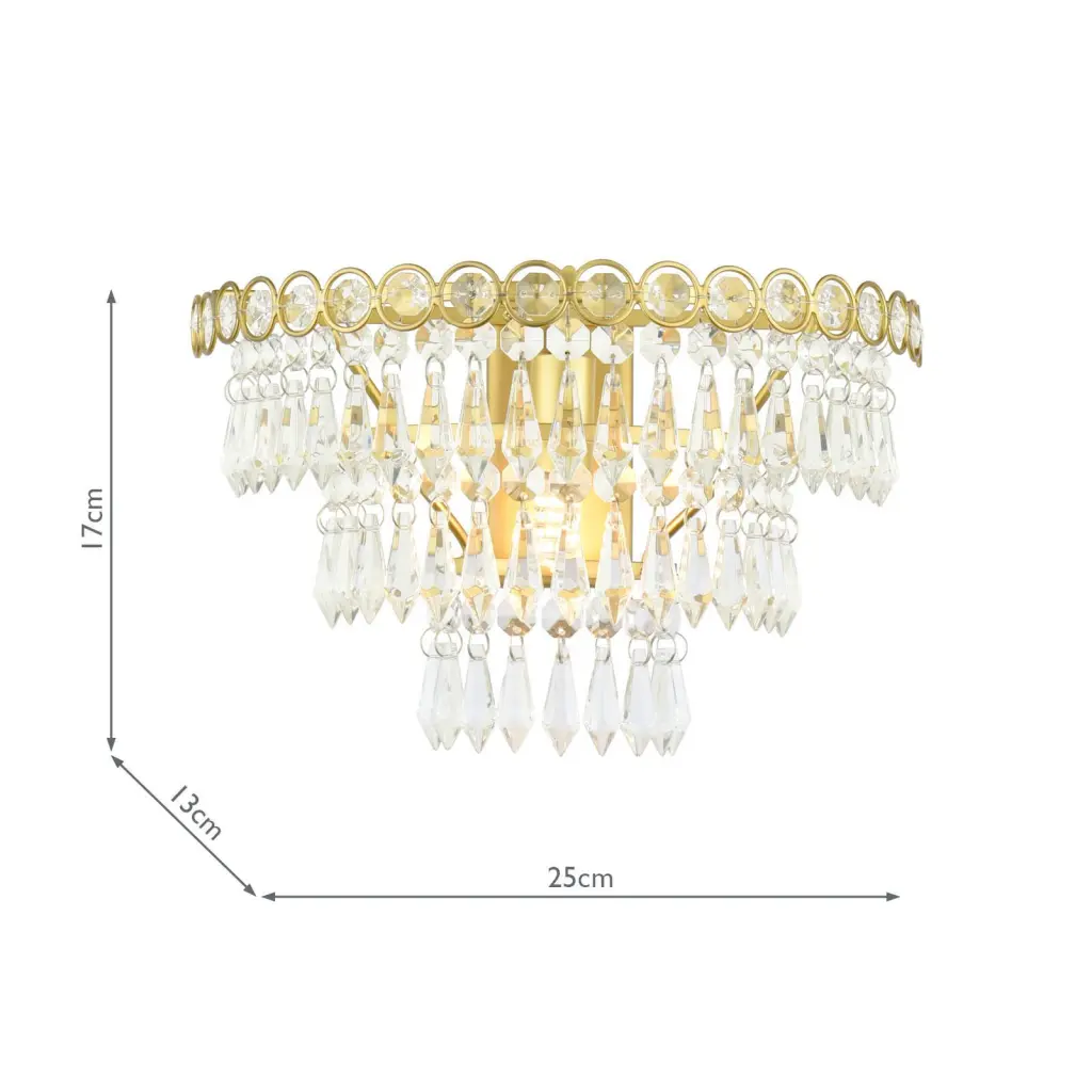 Enid Faceted Glass & Antique Brass Wall Light