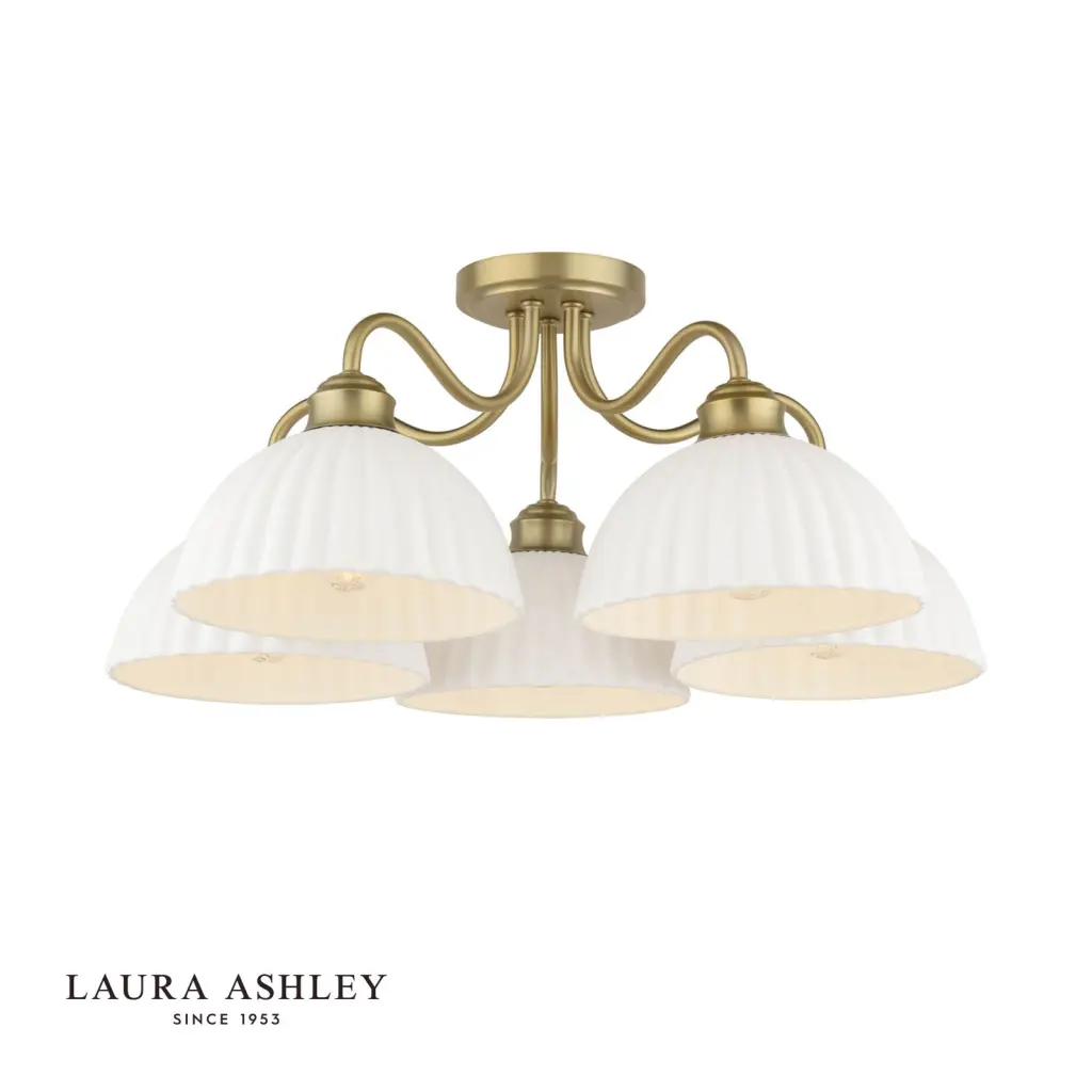 Durford 5 Light Semi-Flush Matt Antique Brass