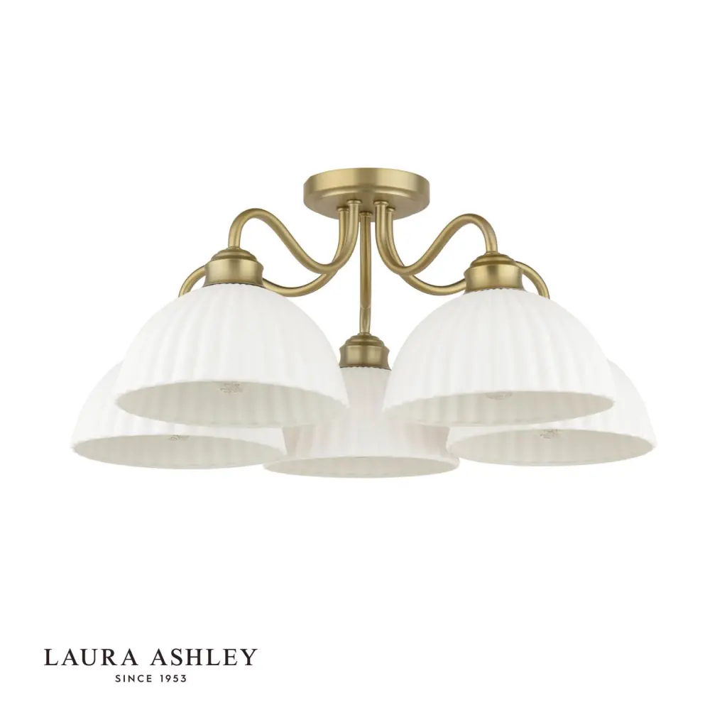 Durford 5 Light Semi-Flush Matt Antique Brass