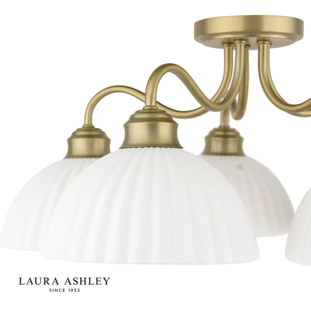 Durford 5 Light Semi-Flush Matt Antique Brass