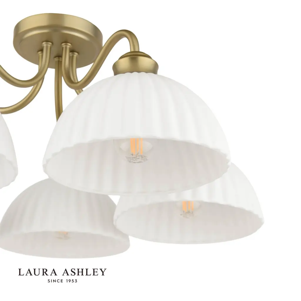 Durford 5 Light Semi-Flush Matt Antique Brass