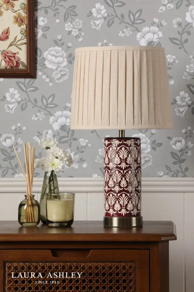 Medlock Purple Ceramic Table Lamp C/W Shade