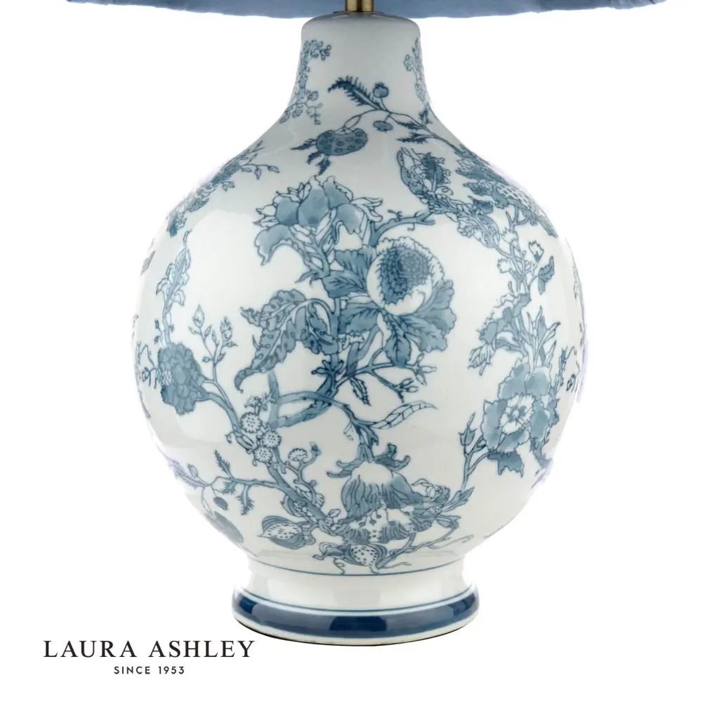 Maltby Blue Ceramic Table Lamp C/W Shade