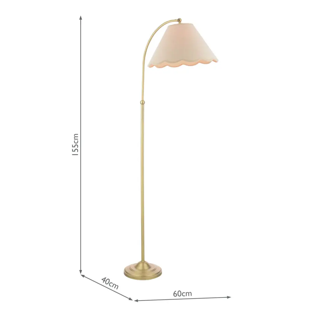 Cordwell Antique Brass Floor Lamp C/W Shade