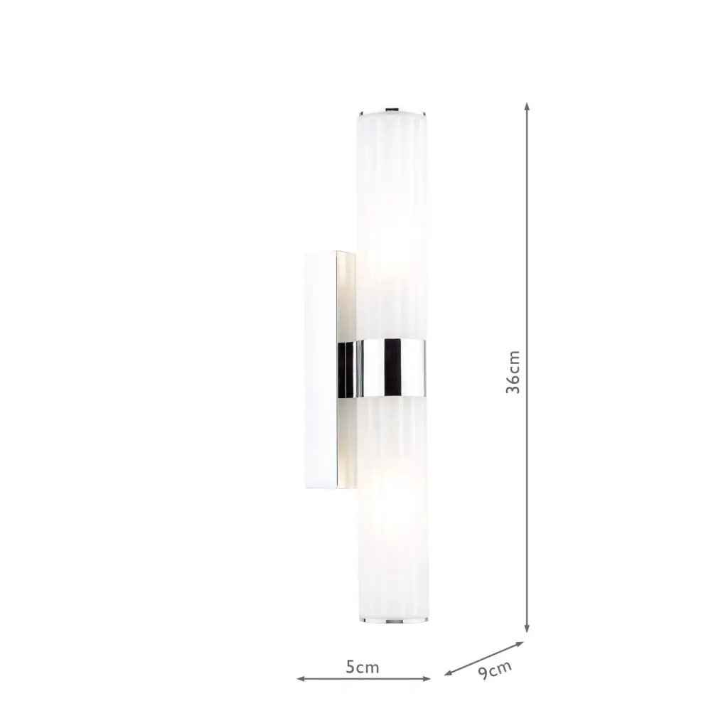 Lars Polished Chrome Up & Down Bathroom Wall Light
