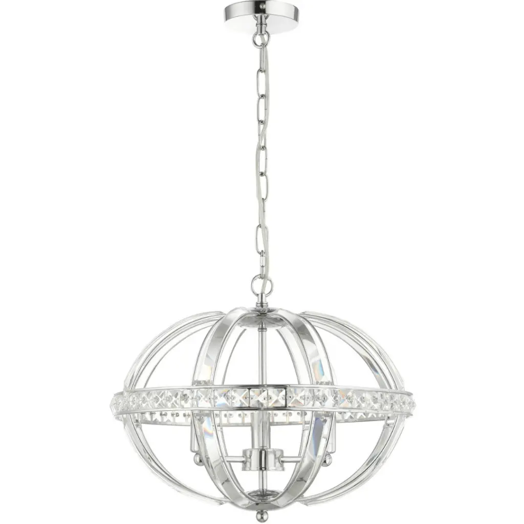 Laura 3 Light Oval Pendant Polished Chrome