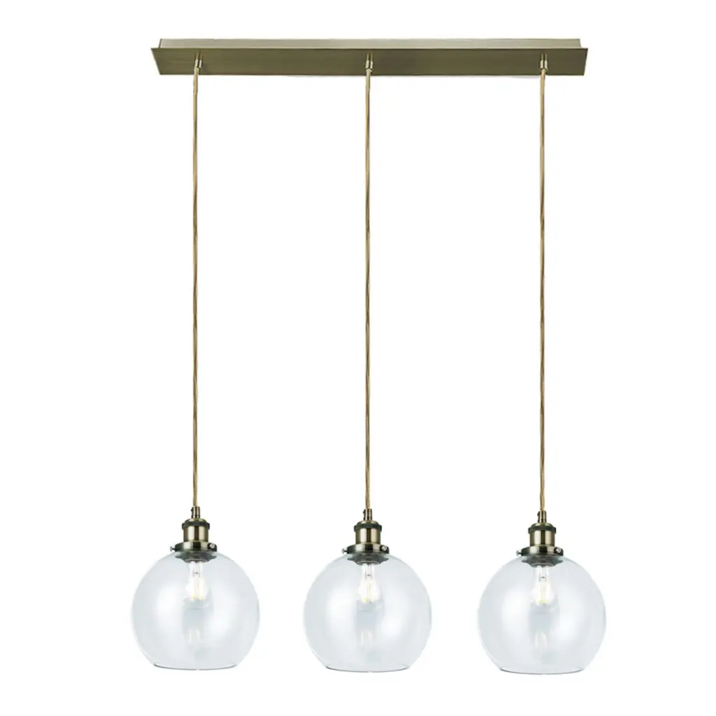 Lewis 3 Light Bar Pendant in Antique Brass
