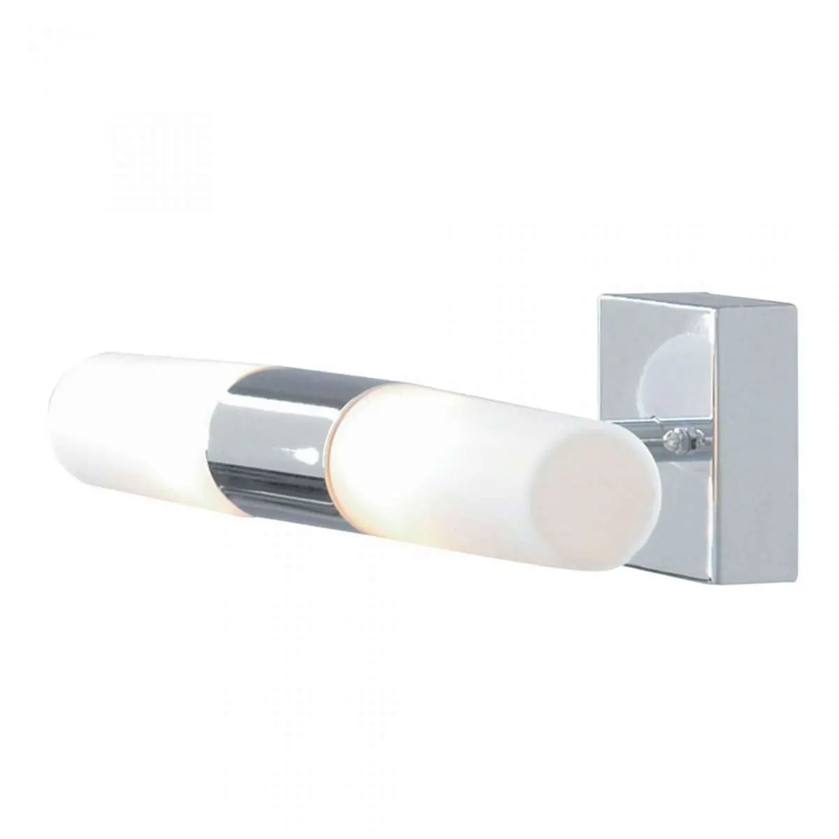Lima 2 Light LED Bathroom Wall Bracket Chrome With White Glass
