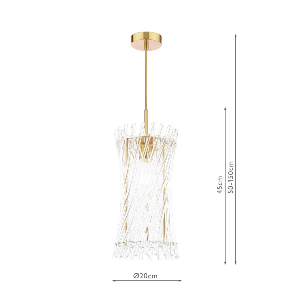 Loire Single Natural Brass Pendant