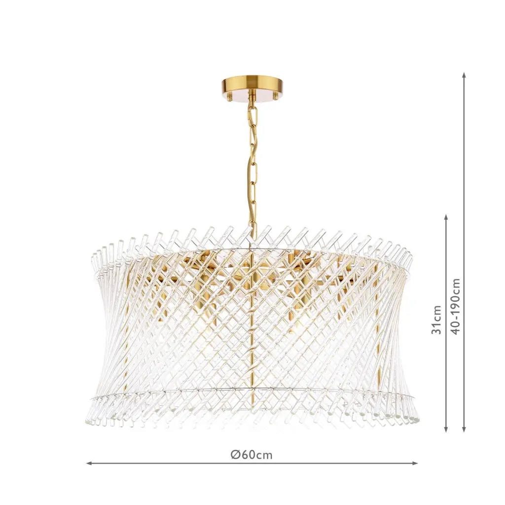 Loire 6 Light Natural Brass Pendant