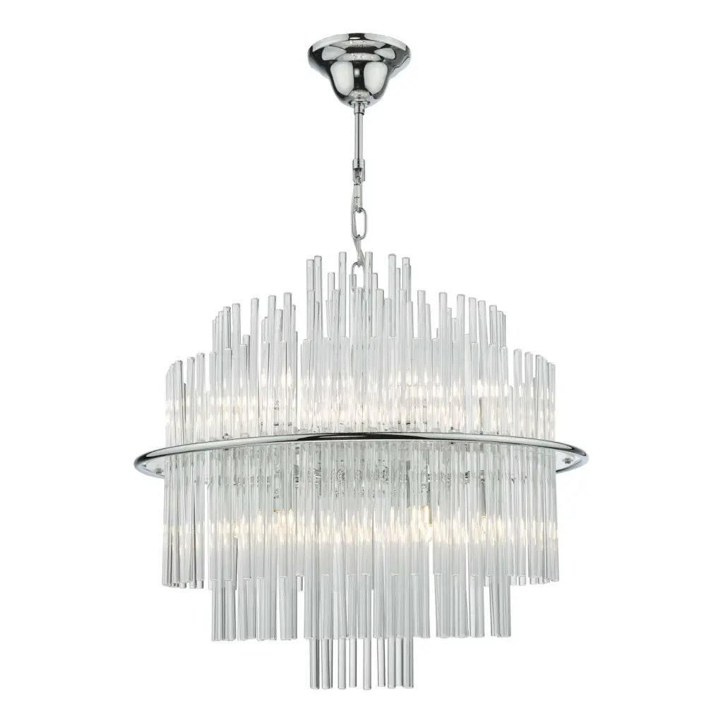 Lukas 13 Light Pendant Polished Chrome & Clear Glass