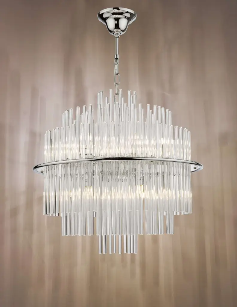Lukas 13 Light Pendant Polished Chrome & Clear Glass