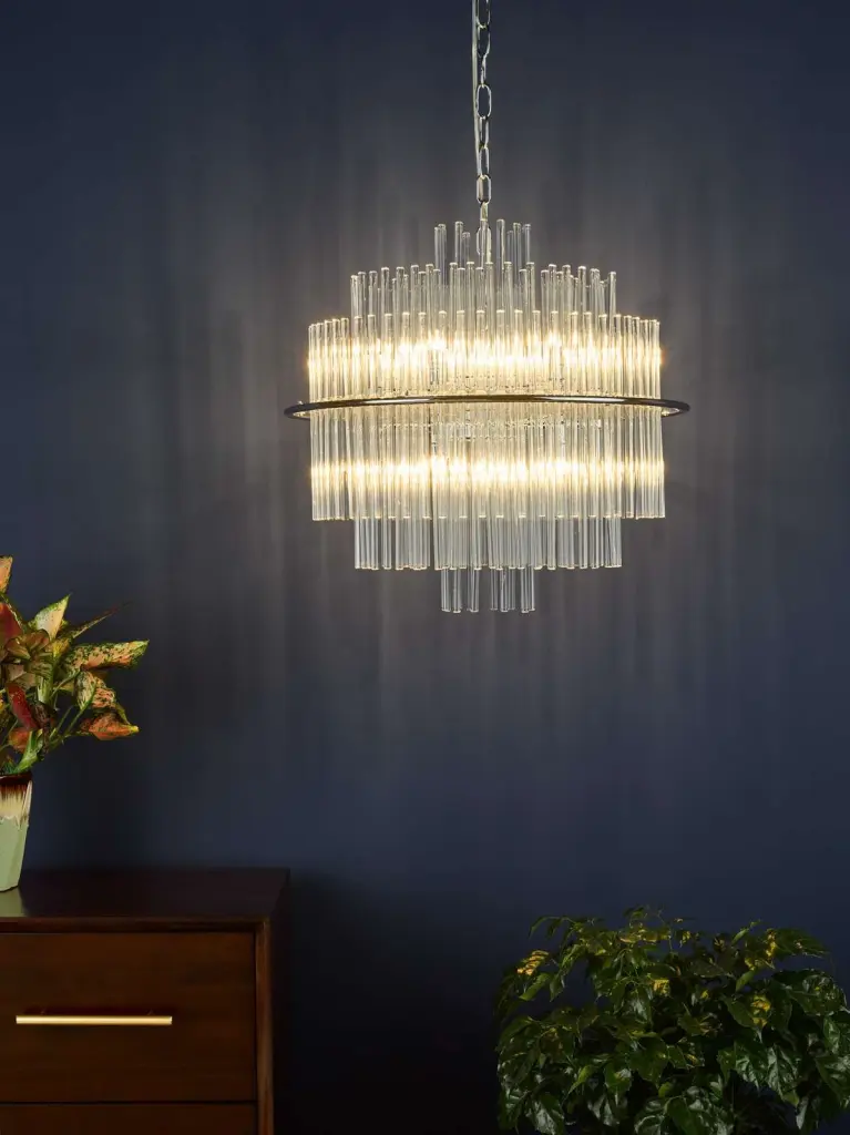 Lukas 13 Light Pendant Polished Chrome & Clear Glass