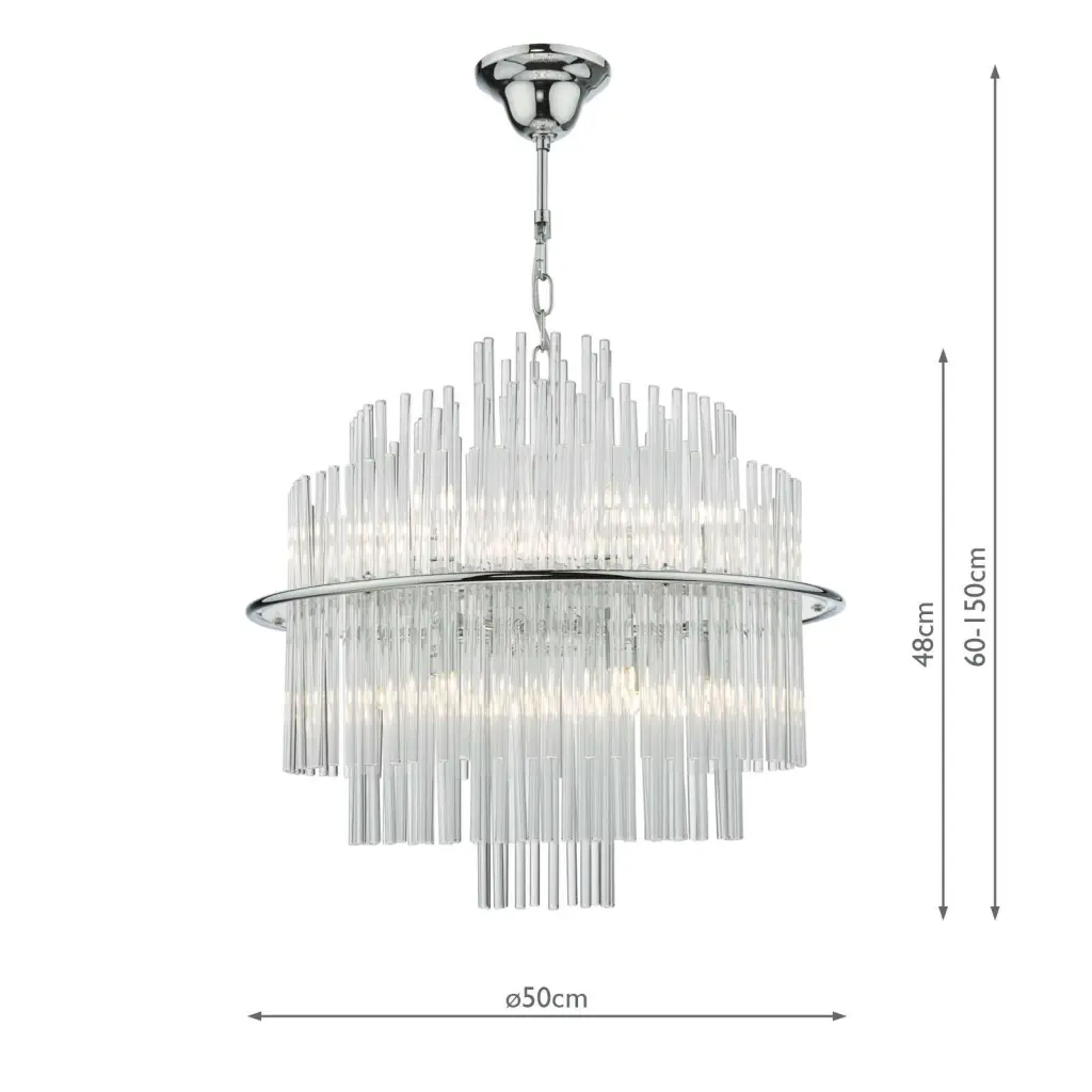 Lukas 13 Light Pendant Polished Chrome & Clear Glass