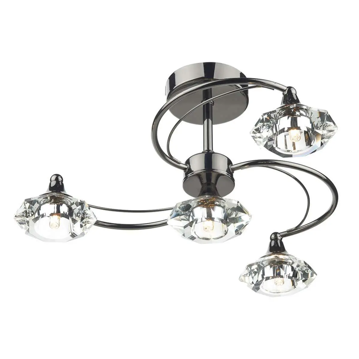 Luther 4 Light Black Chrome Semi Flush Fitting