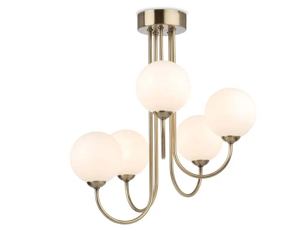 Lyndon 5 Ceiling Light in Antique Brass