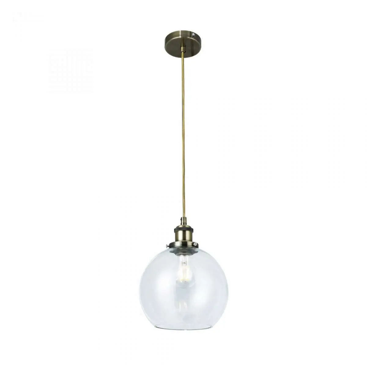 Lewis Small Glass Ball Pendant Antique Brass