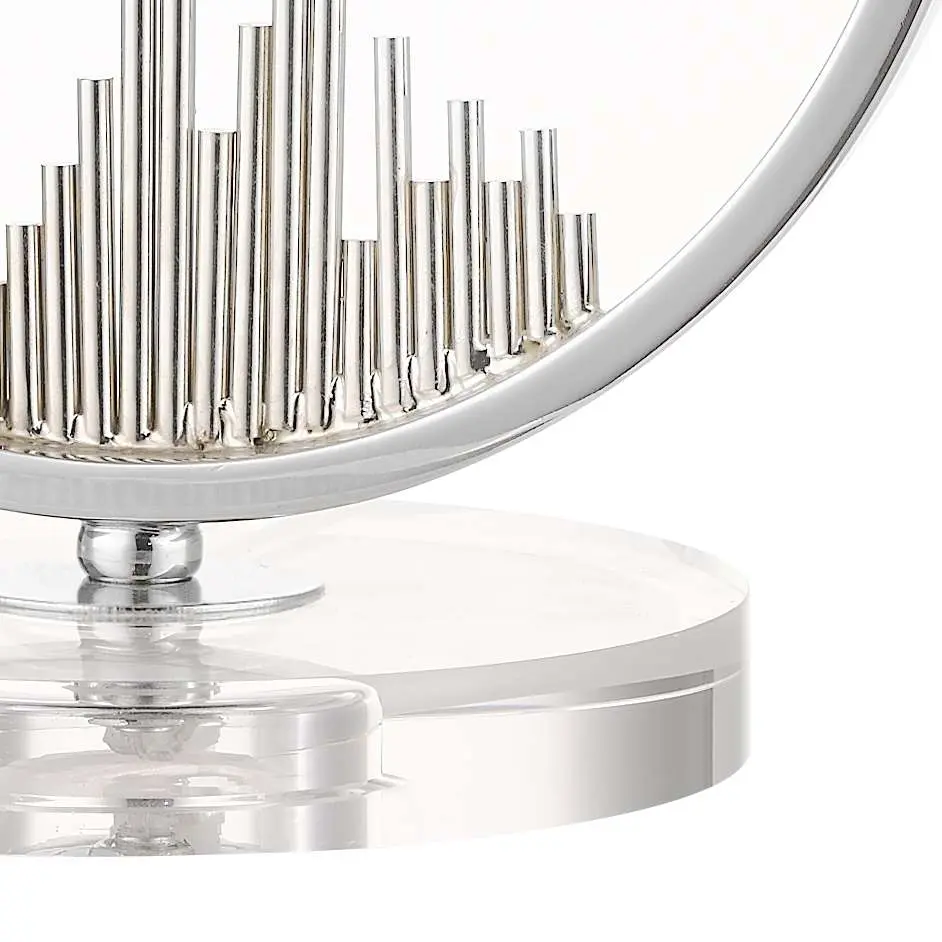 Manhatten Polished Chrome and Crystal Table Lamp c/w Shade