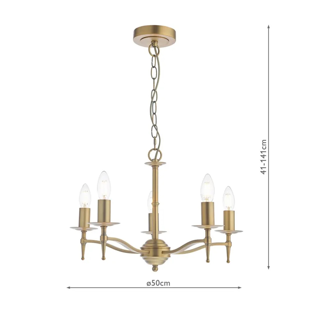 Marble Hill Aged Brass 5 Light Pendant