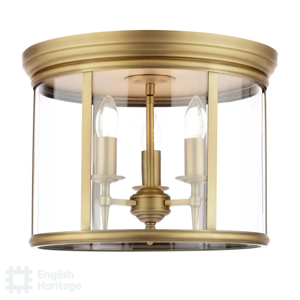 Marble Hill 3 Light Aged Brass Flush Fitting