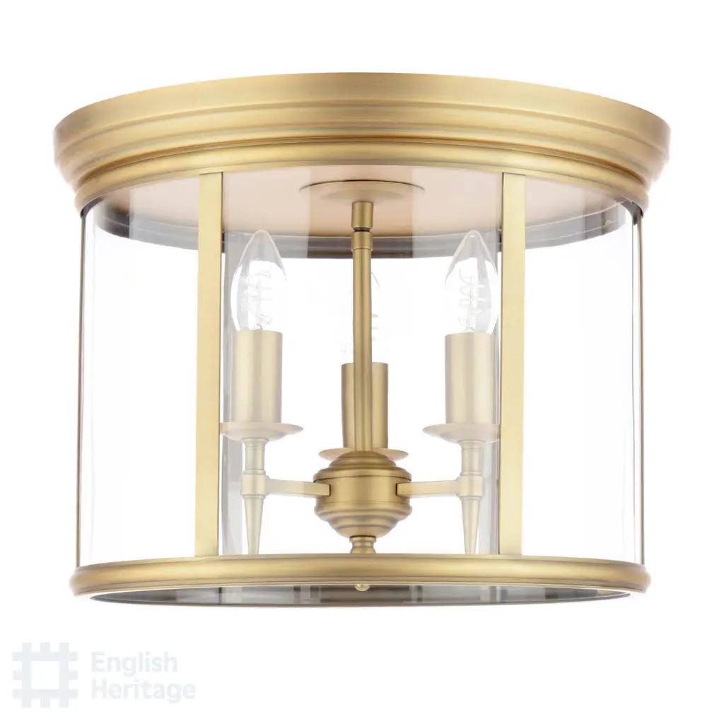 Marble Hill 3 Light Aged Brass Flush Fitting