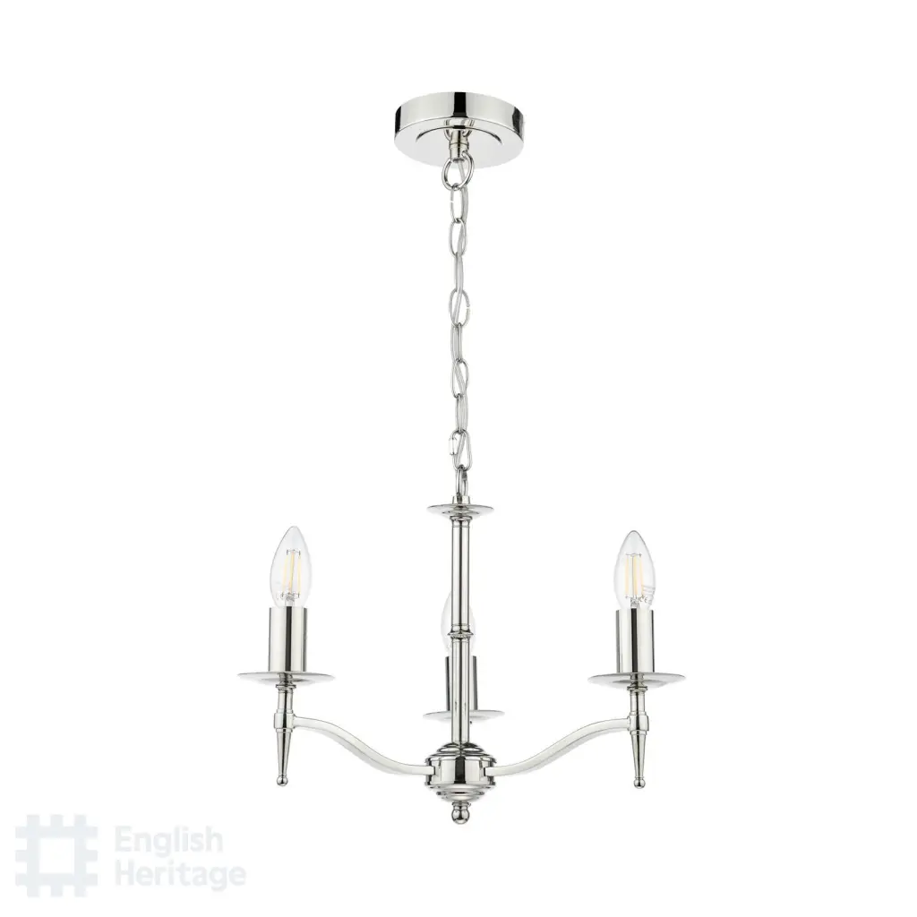 Marble Hill Polished Nickel 3 Light Pendant