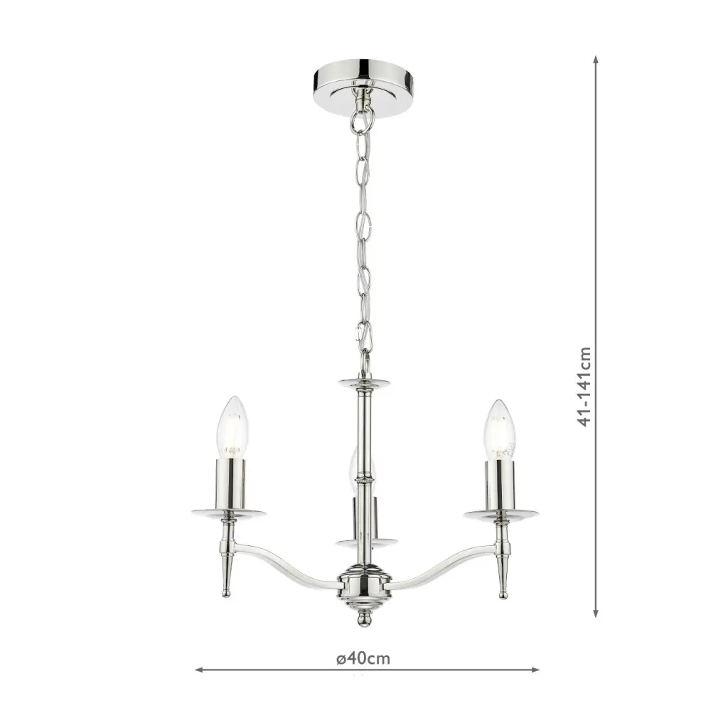 Marble Hill Polished Nickel 3 Light Pendant