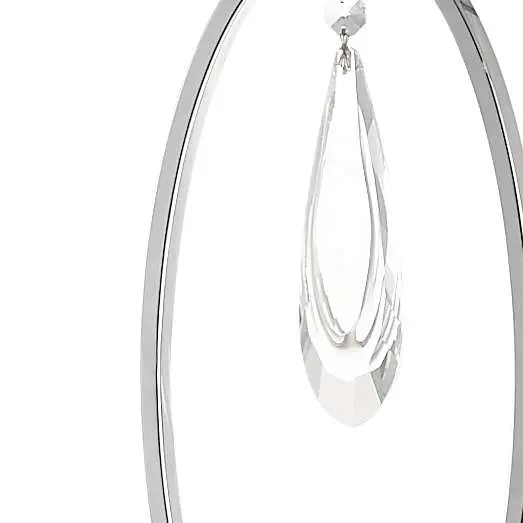 Markle Polished Chrome and Crystal Floor Lamp c/w Oval Shade