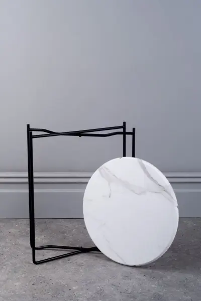 Azzate Side Table with White Marble Effect