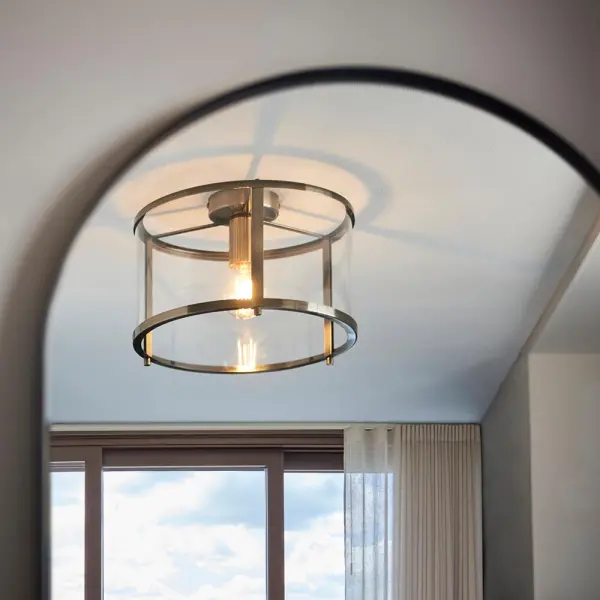 Hopton Antique Brass Flush Light